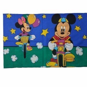 Disney Mickey & Minnie Mouse Vintage Riding Bikes Pillowcase Double Sided Stars
